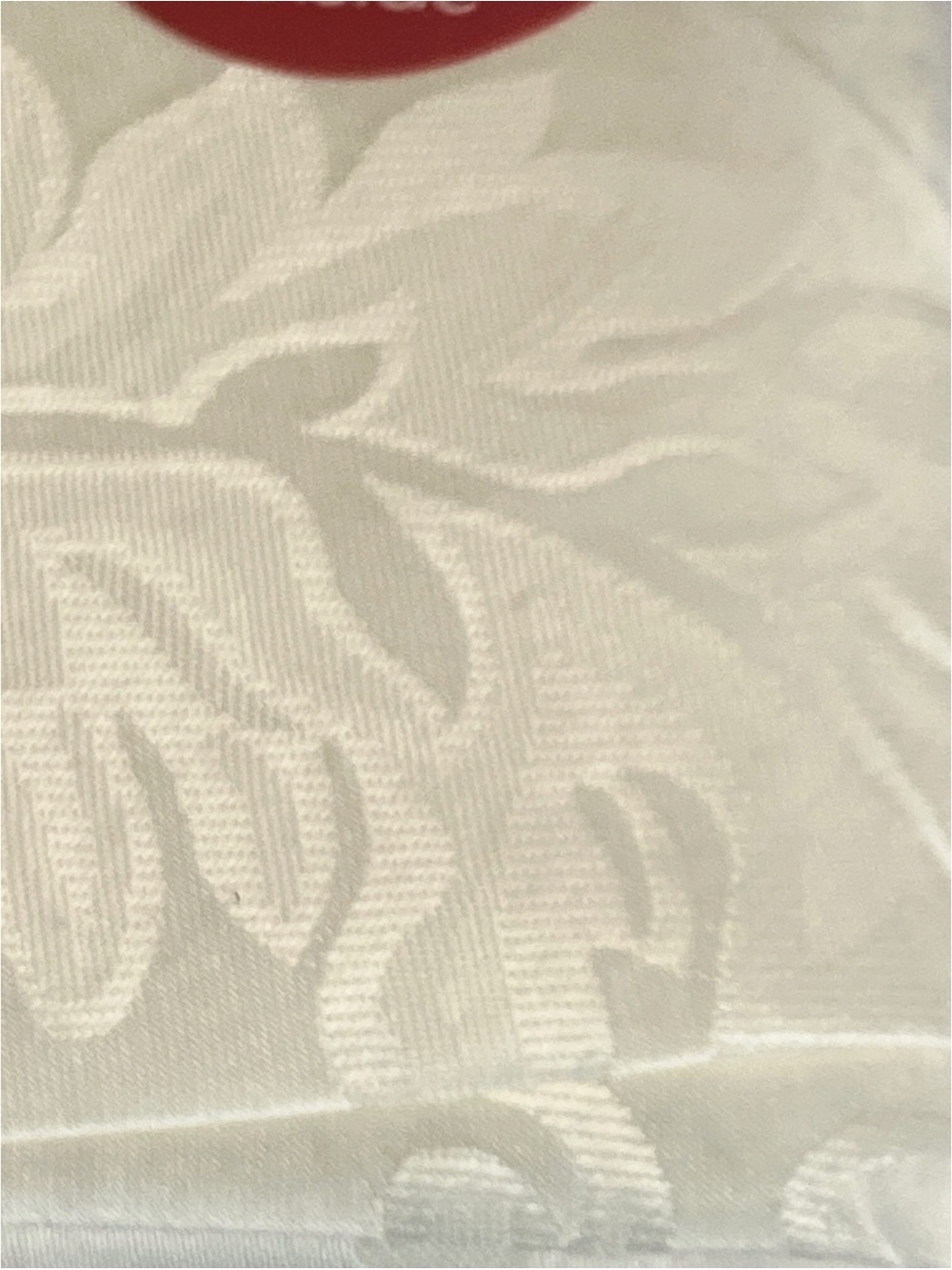 December Home satiny rectangular oblong tablecloth and 8 napkin set 60” x 102”.
